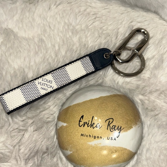 Louis Vuitton Damier Azur Dragonne Keychain